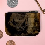 Romantic Kissing Couple Love Vintage Paris Eiffel Tower Coin Change Purse Back