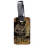 Romantic Kissing Couple Love Vintage Paris Eiffel Tower Luggage Tag (Two Sides) Back