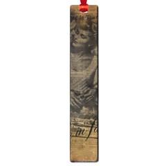 Romantic Kissing Couple Love Vintage Paris Eiffel Tower Large Bookmark by chicelegantboutique