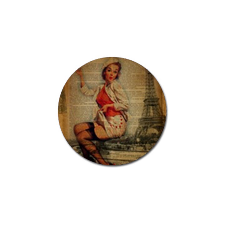  Vintage Newspaper Print Pin Up Girl Paris Eiffel Tower Funny Vintage Retro Nurse  Golf Ball Marker 10 Pack