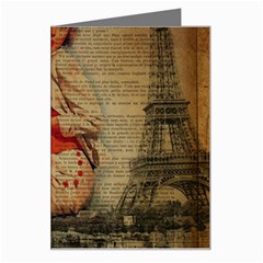  Vintage Newspaper Print Pin Up Girl Paris Eiffel Tower Funny Vintage Retro Nurse  Greeting Card by chicelegantboutique