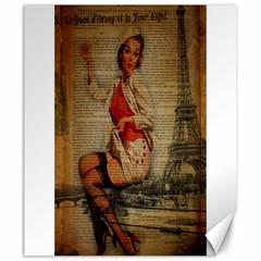  Vintage Newspaper Print Pin Up Girl Paris Eiffel Tower Funny Vintage Retro Nurse  Canvas 20  X 24  (unframed) by chicelegantboutique