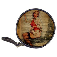  Vintage Newspaper Print Pin Up Girl Paris Eiffel Tower Funny Vintage Retro Nurse  Cd Wallet by chicelegantboutique