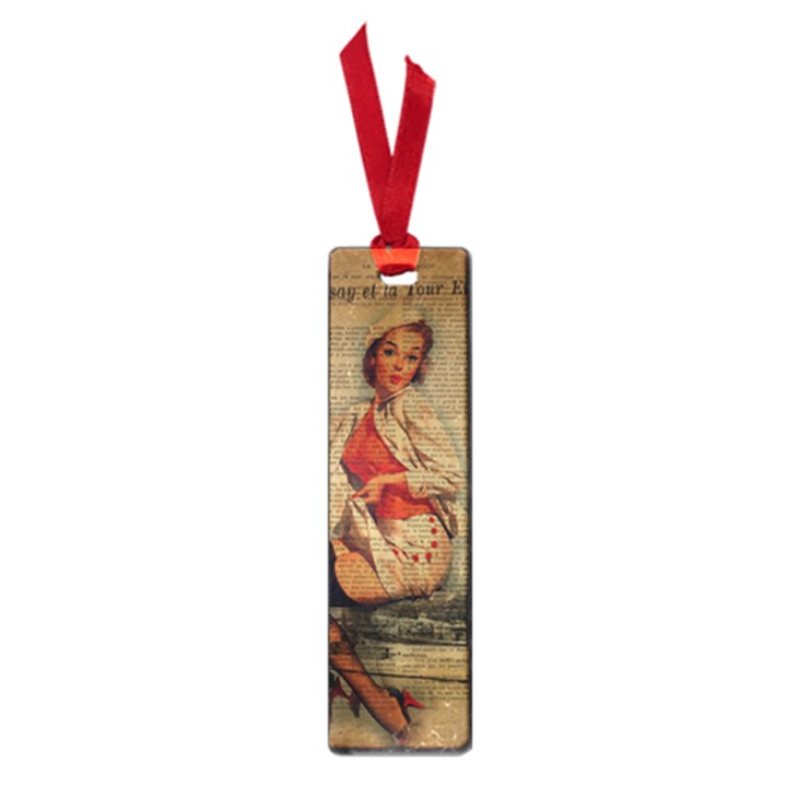  Vintage Newspaper Print Pin Up Girl Paris Eiffel Tower Funny Vintage Retro Nurse  Small Bookmark