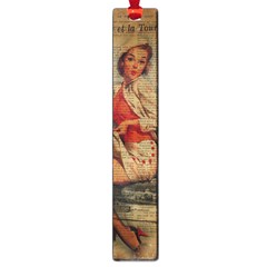  Vintage Newspaper Print Pin Up Girl Paris Eiffel Tower Funny Vintage Retro Nurse  Large Bookmark by chicelegantboutique