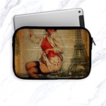  Vintage Newspaper Print Pin Up Girl Paris Eiffel Tower Funny Vintage Retro Nurse  Apple iPad Mini Zipper Case Front