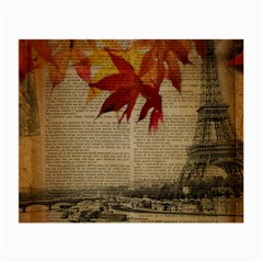 Elegant Fall Autumn Leaves Vintage Paris Eiffel Tower Landscape Glasses Cloth (small, Two Sided) by chicelegantboutique