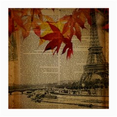 Elegant Fall Autumn Leaves Vintage Paris Eiffel Tower Landscape Glasses Cloth (medium, Two Sided) by chicelegantboutique