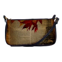 Elegant Fall Autumn Leaves Vintage Paris Eiffel Tower Landscape Evening Bag