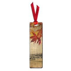 Elegant Fall Autumn Leaves Vintage Paris Eiffel Tower Landscape Small Bookmark by chicelegantboutique