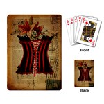 Black Red Corset Vintage Lily Floral Shabby Chic French Art Playing Cards Single Design Back