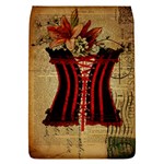 Black Red Corset Vintage Lily Floral Shabby Chic French Art Removable Flap Cover (Large) Front