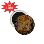 Funky Japanese Tattoo Koi Fish Graphic Art 1.75  Button Magnet (10 pack) Front