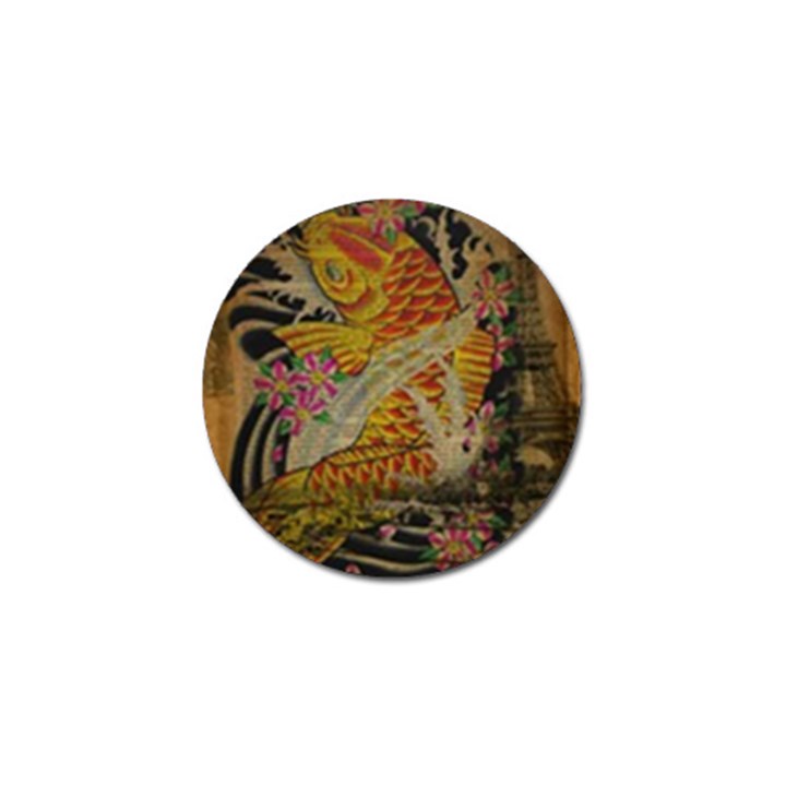 Funky Japanese Tattoo Koi Fish Graphic Art Golf Ball Marker 10 Pack