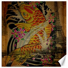 Funky Japanese Tattoo Koi Fish Graphic Art Canvas 12  X 12  (unframed) by chicelegantboutique