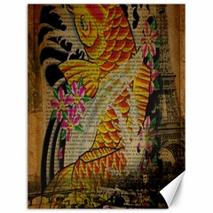 Funky Japanese Tattoo Koi Fish Graphic Art Canvas 12  X 16  (unframed) by chicelegantboutique