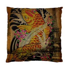 Funky Japanese Tattoo Koi Fish Graphic Art Cushion Case (Single Sided) 