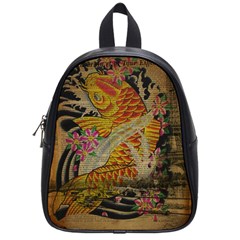 Funky Japanese Tattoo Koi Fish Graphic Art School Bag (Small)