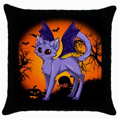 Serukivampirecat Black Throw Pillow Case by Kittichu