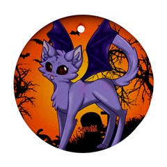 Serukivampirecat Round Ornament (two Sides) by Kittichu