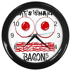 What s Shakin ? Bacon! Wall Clock (black)