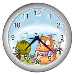 Apron Wall Clock (silver) by PookieCatWorld