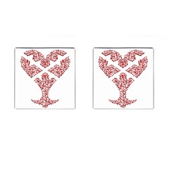 Key Heart 2 Cufflinks (square)