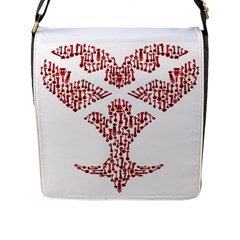 Key Heart 2 Flap Closure Messenger Bag (large) by Nightmarechild