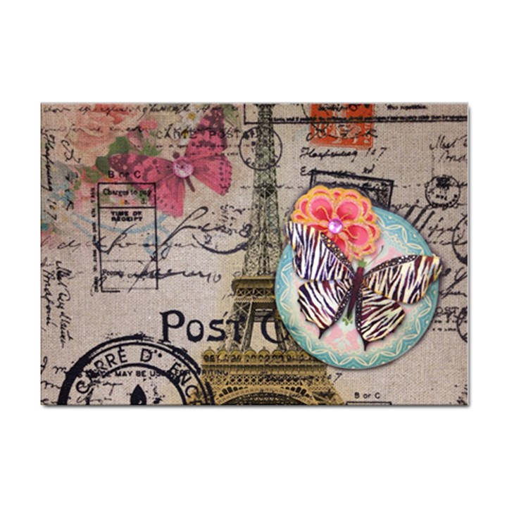 Floral Scripts Butterfly Eiffel Tower Vintage Paris Fashion A4 Sticker 100 Pack