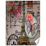 Floral Scripts Butterfly Eiffel Tower Vintage Paris Fashion Canvas 12  x 16  (Unframed) 11.86 x15.41  Canvas - 1