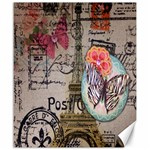 Floral Scripts Butterfly Eiffel Tower Vintage Paris Fashion Canvas 20  x 24  (Unframed) 19.57 x23.15  Canvas - 1