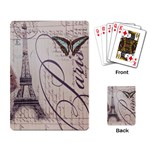 Vintage Scripts Floral Scripts Butterfly Eiffel Tower Vintage Paris Fashion Playing Cards Single Design Back