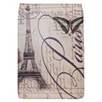 Vintage Scripts Floral Scripts Butterfly Eiffel Tower Vintage Paris Fashion Removable Flap Cover (Large) Front