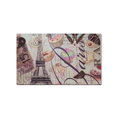 French Pastry Vintage Scripts Floral Scripts Butterfly Eiffel Tower Vintage Paris Fashion Sticker (rectangle) by chicelegantboutique