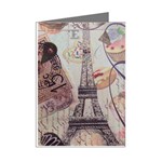 French Pastry Vintage Scripts Floral Scripts Butterfly Eiffel Tower Vintage Paris Fashion Mini Greeting Card (8 Pack) Right