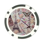 French Pastry Vintage Scripts Floral Scripts Butterfly Eiffel Tower Vintage Paris Fashion Poker Chip Front