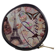 French Pastry Vintage Scripts Floral Scripts Butterfly Eiffel Tower Vintage Paris Fashion Mini Makeup Case