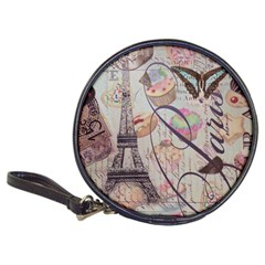 French Pastry Vintage Scripts Floral Scripts Butterfly Eiffel Tower Vintage Paris Fashion Cd Wallet by chicelegantboutique