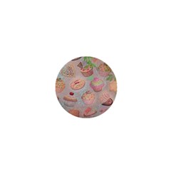 French Pastry Vintage Scripts Cookies Cupcakes Vintage Paris Fashion 1  Mini Button Magnet by chicelegantboutique