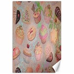 French Pastry Vintage Scripts Cookies Cupcakes Vintage Paris Fashion Canvas 20  x 30  (Unframed) 19.62 x28.9  Canvas - 1