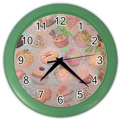 French Pastry Vintage Scripts Cookies Cupcakes Vintage Paris Fashion Wall Clock (color) by chicelegantboutique