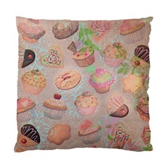 French Pastry Vintage Scripts Cookies Cupcakes Vintage Paris Fashion Cushion Case (single Sided)  by chicelegantboutique