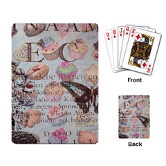 French Pastry Vintage Scripts Floral Scripts Butterfly Eiffel Tower Vintage Paris Fashion Playing Cards Single Design by chicelegantboutique