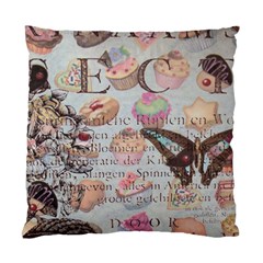 French Pastry Vintage Scripts Floral Scripts Butterfly Eiffel Tower Vintage Paris Fashion Cushion Case (single Sided)  by chicelegantboutique