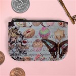 French Pastry Vintage Scripts Floral Scripts Butterfly Eiffel Tower Vintage Paris Fashion Coin Change Purse Front