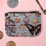 French Pastry Vintage Scripts Floral Scripts Butterfly Eiffel Tower Vintage Paris Fashion Coin Change Purse Back