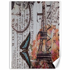 Vintage Clock Blue Butterfly Paris Eiffel Tower Fashion Canvas 36  X 48  (unframed) by chicelegantboutique