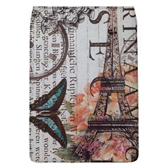 Vintage Clock Blue Butterfly Paris Eiffel Tower Fashion Removable Flap Cover (large) by chicelegantboutique