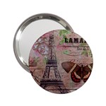 Girly Bee Crown  Butterfly Paris Eiffel Tower Fashion Handbag Mirror (2.25 ) Front