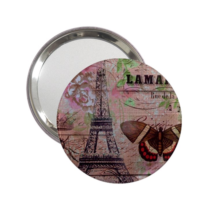 Girly Bee Crown  Butterfly Paris Eiffel Tower Fashion Handbag Mirror (2.25 )